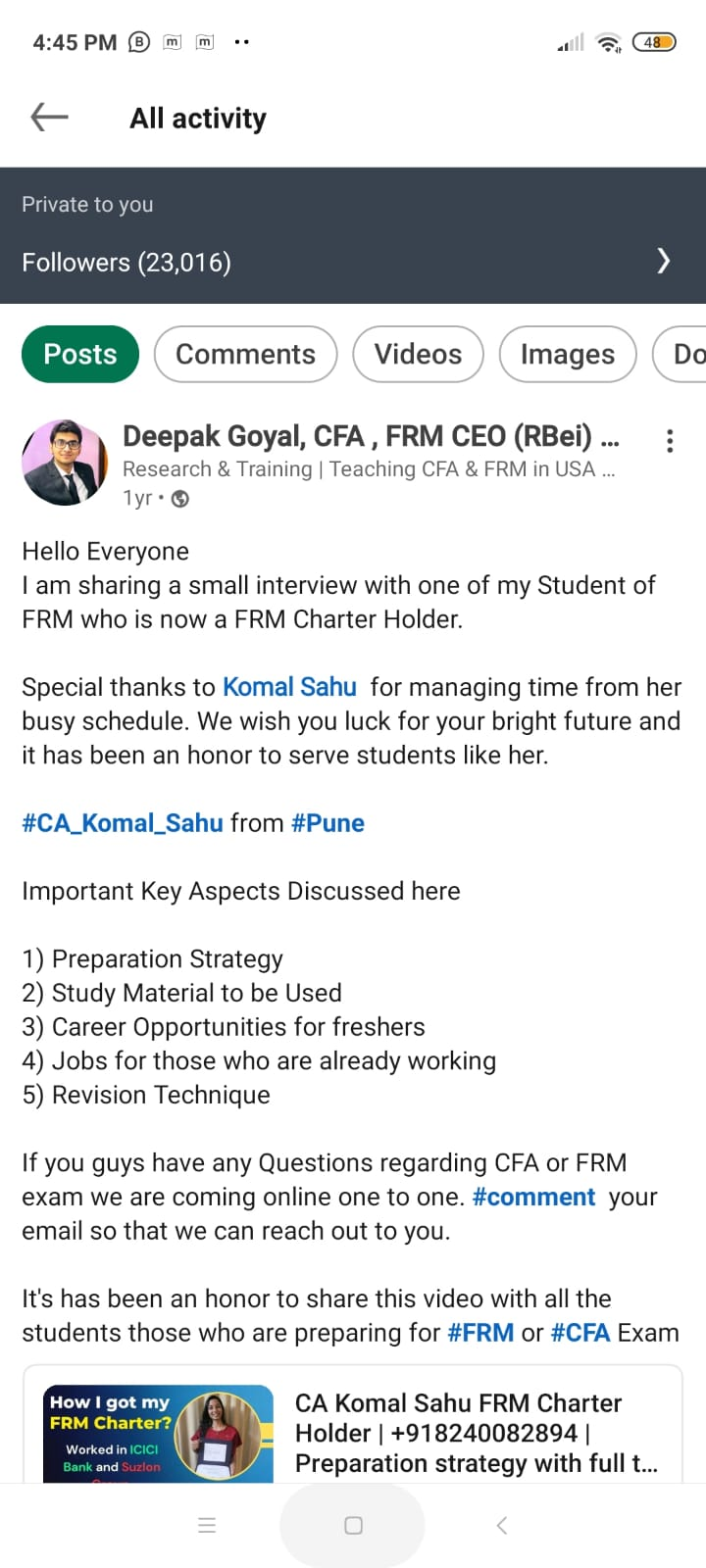LinkedIn community shout-out