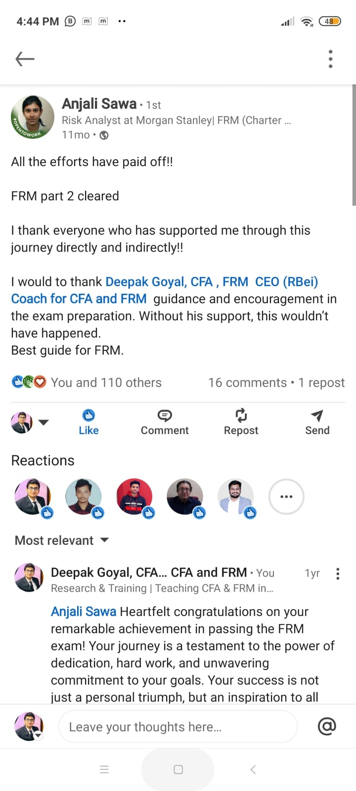 LinkedIn community shout-out