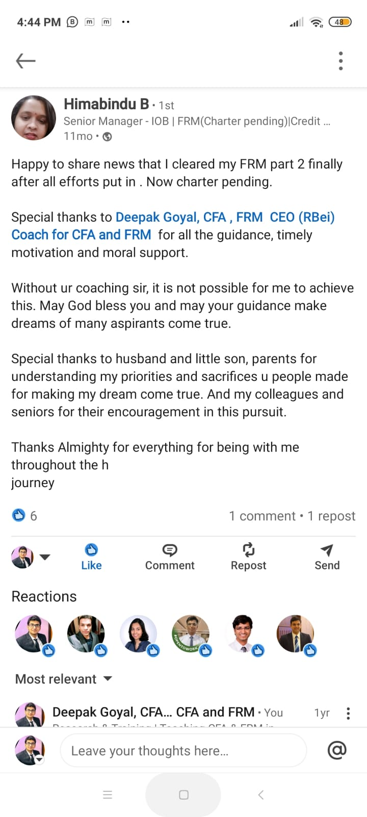 LinkedIn community shout-out
