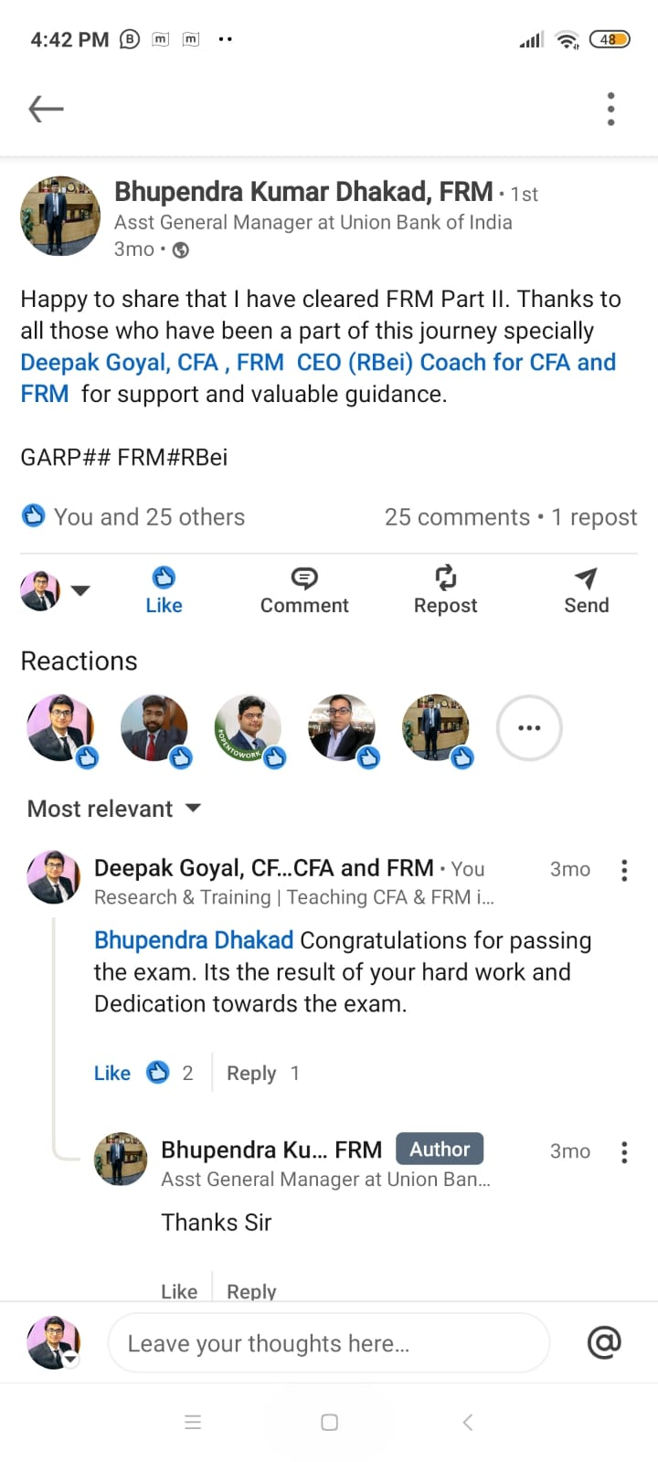 Student review screenshot