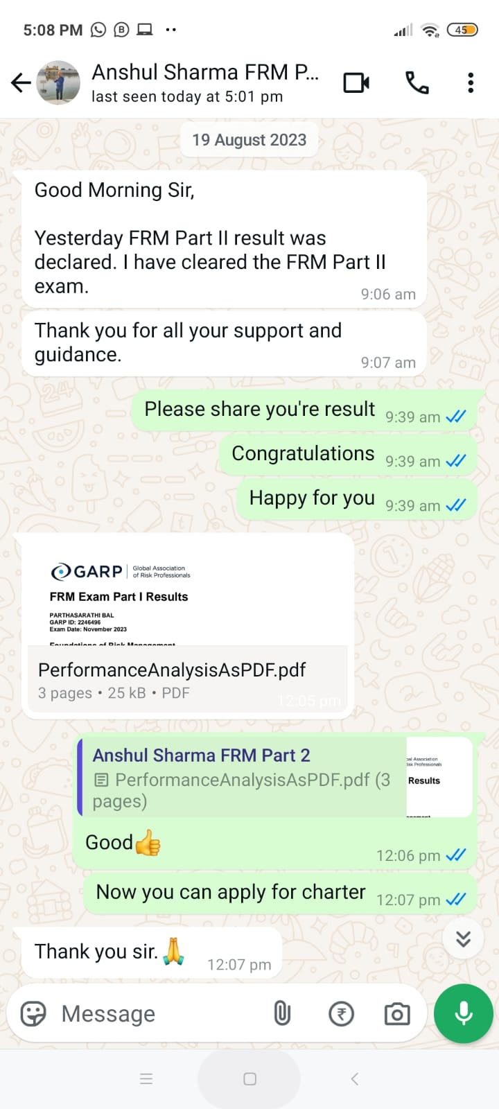 Student review screenshot
