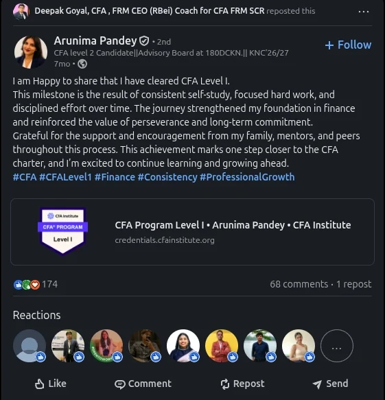 Arunima Pandey — RBei Classes verified result