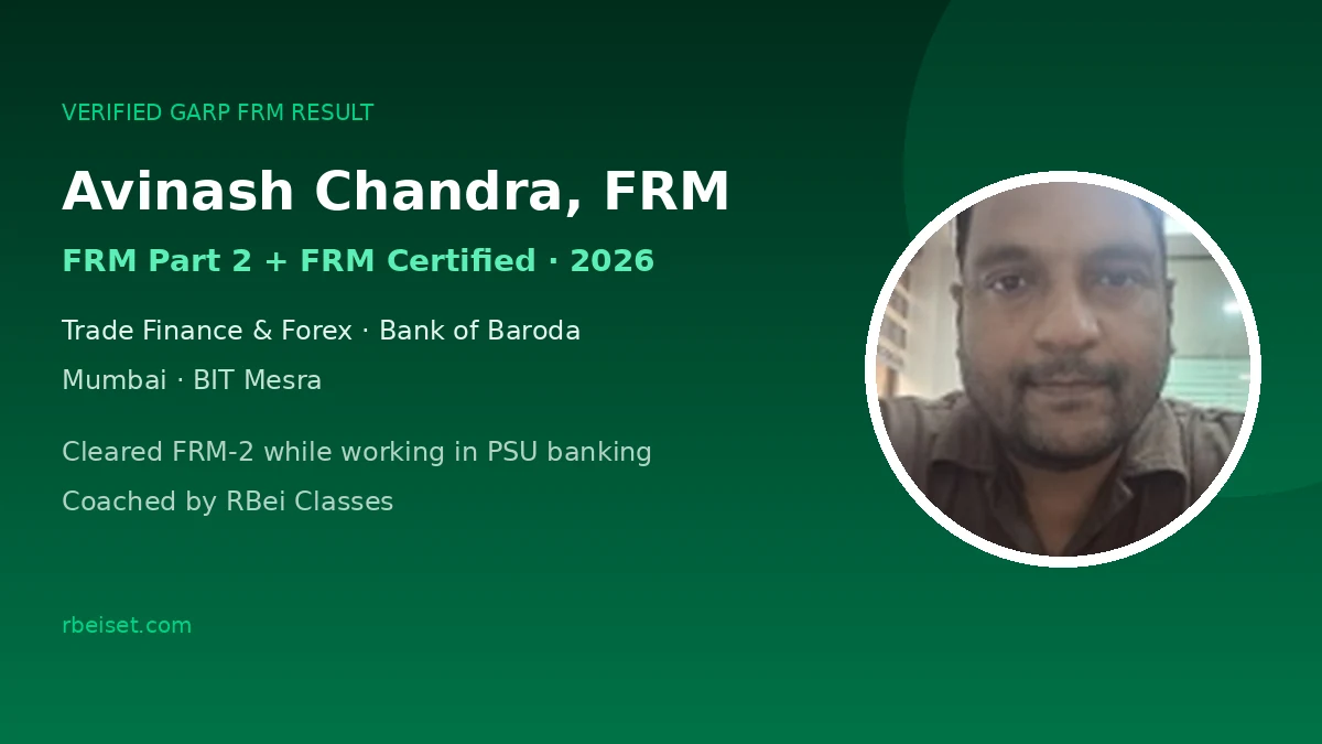 Avinash Chandra &mdash; FRM success story