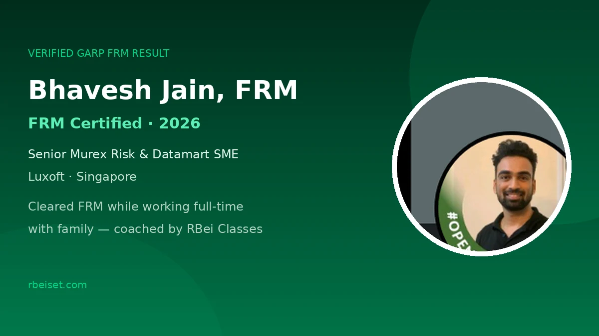 Bhavesh Jain &mdash; FRM success story